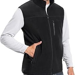 Men's Full-Zip Polar Fleece Vest Casual Lightweight Sleeveless Outerwear with 5 Pockets Soft Warm Winter Jacket-image-11