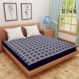 DREAM CARE Cotton Water Proof Terry Cloth Printed Mattress Protector 78X72 Inch For King Size Bed | Water Resistant Fitted Mattress Cover (Blue_Pack Of 1)-image-18