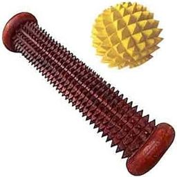 Silistar Foot Roller Wooden Acupressure massager Pain Relief Rod (Brown) with Ball Massager Yellow OR Green(Colour)-15