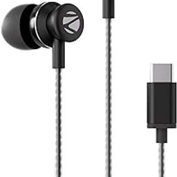 ZEBRONICS Buds C10 in Ear Type-C Wired Headphones with in-Line Mic, Metallic Design, Volume Control, 1.2M Cable, 10Mm Driver, (Black)-image-24