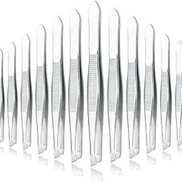 NEW Nirmal Professional Stainless Steel Tweezers Set, Precision Grip with Ridged Handle, 12 Pieces-image-8