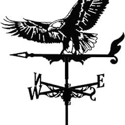 UJEAVETTE Weather Vane Black Scene Stake for Garden Barn Fence Mount Bald Eagle-image-16