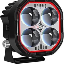 NIGHT LIFE Universal Fit 4 Lens LED Fog Light 110W – Ultra Bright Waterproof Spotlight for All Bikes & Cars, High/Low Beam, Yellow+White+Red Light, 12-89V DC Power, Reflective, Pack of 1-19