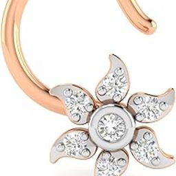 18KT Rose Gold and Diamond Nose Ring for Women-image-47