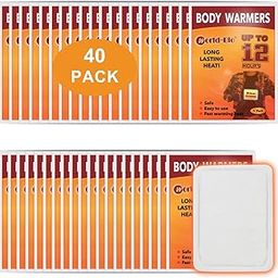 Hot Body Warmers Disposable Glue, Large Body Warmers for Cold Weather, Heat Patches, Sticky Heat Packs, Up to 12 Hours of Heat, Air-Activated Warmers for Skiing, Hiking, Camping, 40-image-83