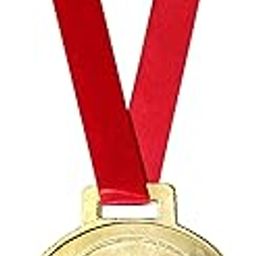 Be Win Embossed 2.5" Inches Dia Mild Steel Medal in Gold, Silver & Cherry Brown Colors with Satin Tag for Sports Events Events & Competitions (12 Pcs Medal with Tag, Gold)-image-31