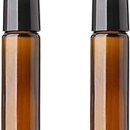 Empty Amber Glass Roll-On Bottles (10 ml), with Black Cap For Essential Oils, Perfumes, Lip Balms, Aroma | Refillable Reusable Bottle (Pack Of 2)-picture-13