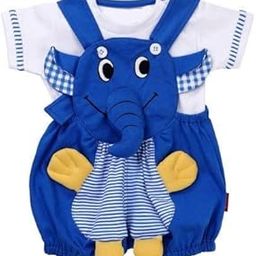 Soft Plush Elephant Ganesha Face Attached Cute Cartoon Bibshorts Dungaree Baby Boy Girl Clothing Tshirt Shorts for Little Kids-picture-38