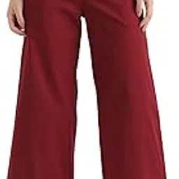 saadaa Palazzo Pants for Women Half-Elasticated Waistband | Palazzo for Women in Airy Linen Fabric | Regular Fit Mid Rise Waist & Deep Pockets | Versatile Formal & Casual Wear |-picture-2