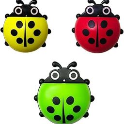 theKiteco. Ladybug Wall Mount Mobile Holder Wall Mount Phone Stand Compatible with All Smart Phones Wall Mount Mobile Stand with Charging Port - Pack of 3 (Green/Red/Yellow)-picture-22