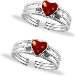 925 Sterling Silver Heart Toe Ring | Mettelu | Latest Silver Bichiya For Women | Silver Chutki Women-image-47