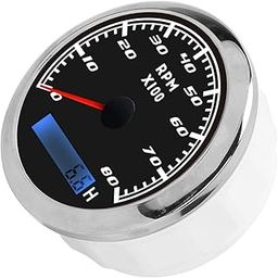 UniMarket® Pointer Tacho Gauge, Red Backlight Universal 85mm RPM Tacho Meter for Camper for Yacht for RV(black)'$-image-48