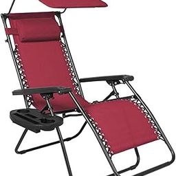 UJEAVETTE® Fabric Cloth For Zero Gravity Chair Folding Sling Chair Wine Red-image-43