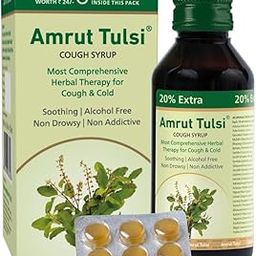Amrut Tulsi Cough Syrup | Most Comprehensive Herbal Therapy for Cough and Cold |120 ml (Pack of 1)-10