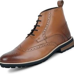 Egyptian Crust Leather Formal Lace Up Chuka Boot for Men | Comfortable for Business, Casual, Parties - Tan (LSBXCKBGSFTN) UK --image-45