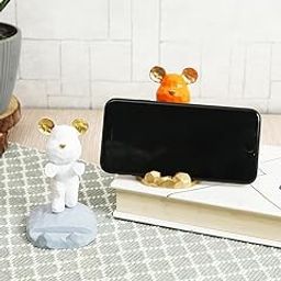 TIED RIBBONS Set of 2 Bear Phone Stand Mobile Holder (Multi, Resin, 8.8 cm x 5 cm) for Desktop Table Car All Smartphones Home Kitchen Office Bedroom Decorative Showpiece Statue Decoration Items-image-10