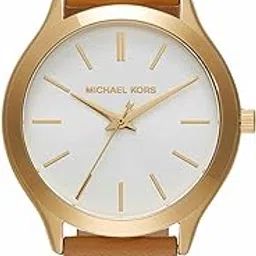 Michael Kors Leather Analog White Dial Women Watch-Mk7465, Brown Band-picture-39