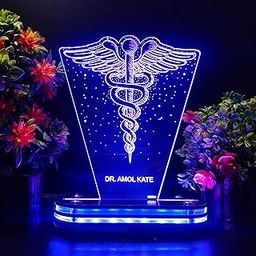 Acrylic Kosgai Multicolor Customized Gift For Doctors | Thank You Gift For Doctors | Personalized Birthday Gift For Doctors 3D Led Lamp With Name-1