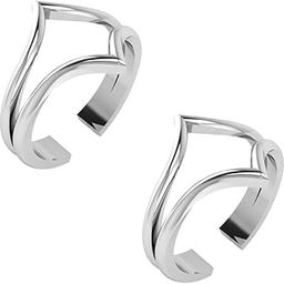 925 Sterling Silver Toe Ring for Women – Hypoallergenic, Elegant & Lightweight (Double Crown Stones) (HS-TOERING-017)-image-82