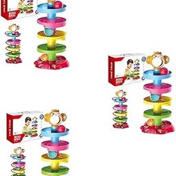 OLIFIN High Trusted | Rolling and Swirling Ramp Drop Toy for Kids | 5 Layers | 4 Balls. - (Multicolour) (Pack of 3)-1
