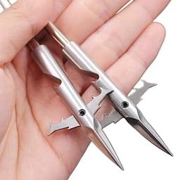 Marksman® 3Pieces Stainless Steel Sharper Fishing Darts for Outdoor Fishing Tool (Willow Leaf Shark Darts 3PCS)-picture-12