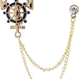Anchor Rudder Ships Wheel Nautical Lapel Pin Suit Collar Accessories Brooch for Men-image-99