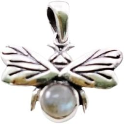 DRAGON FLY PENDANT WITH CARLINEAN STONE IN 92.5% STERLING SILVER-image-14