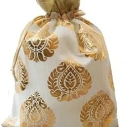JAGMOOLYA PRODUCTS Potli Batwa Bag Bridal Purse Women handbag Shagun Pouch Unisex Return Gifts Potli Bags Silk Brocade (Random design/Random colour)-6