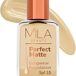 Mila Beauté Perfect Matte Long Wear Foundation | High Coverage, Light Weight & Water Resistant I Oil Free Formula With SPF 15 & Vitamin E | Smooth Matte Finish | Keeps Skin Hydrated | Shade - (1 Natural, 30ml)-5