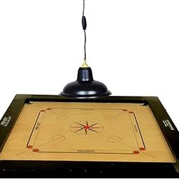 11D Carrom Lamp Shade Black with (Holder + Power Cable with ON/OFF Switch and Crome Finish Hanging Chain) - Quality Product-11