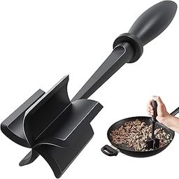 Meat Grinder, Hamburger Grinder, Masher and Burger Masher Premium Heat Resistant Burger Meat Grinder, Nylon Meat Spatula Hamburger Chopper, Mix and Chop Kitchen Tool(Black)(28X6 cm)-image-94