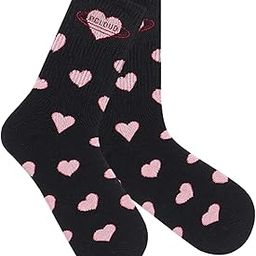 Valentine's Day Socks Comfortable Mid Calf Socks Lovely Valentines Day Gifts black heart-image-6