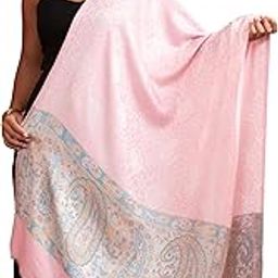 Womens Bamboo Stole, Paisley Palla, Morning Rose-41