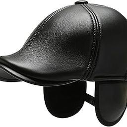 Men's Synthetic Leather Golf Cap with Attached Foldable Earflap eg-157 (Pack of 1)-image-81