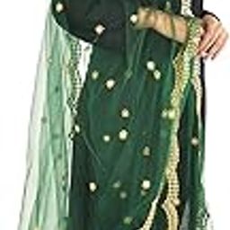 Embellished Fancy Cut Work Design Plastic Mirror Net Dupatta for Womens-image-27