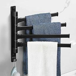 Plantex Aluminium 4-Arm Bathroom Swing Towel Hanger/Towel Holder for Bathroom/Towel Stand/Bathroom Accessories(Premium-Black)-image-44