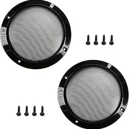 Fielect 2Pcs 5" Speaker Grill Cover Mesh Decorative Circle Subwoofer Grill Guard Protector Cover Audio Accessories Black Metal Trim with 8 Screws-picture-29