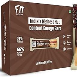 FIT Nutrition | High Protein Energy Bar | 66% Almond & Coffee | Pack Of 4 | With 21% Protein | No Added Sugar, No Artifical Flavours, Gluten Free - Healthy Snacks For Kids & Adults-image-32