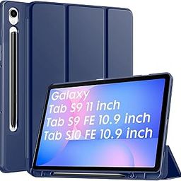 Robustrion Cover for Samsung Galaxy Tab S10 FE 10.9 inch/Tab S9 FE 10.9"/ Tab S9 11" with [S Pen Holder], Flip Case for Samsung Tab S10 FE / S9 FE/Tab S9 Tablet Cover [Auto Sleep Wake] - Navy-26