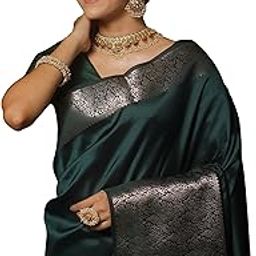 Banarasi Silk Saree Zari Weaving Rich Pallu UnstitchedBlouse-image-12