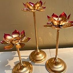 AGAAS ENTERPRISES Metal Lotus Flower Shape Tealights Candle Holder-image-62
