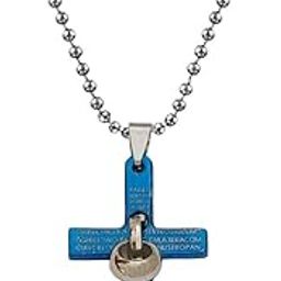Christmas Gift Lord Holy Jesus Christ Crucifix Cross Locket Blue Stainless Steel 01 Necklace Pendant for Men and Women-image-66