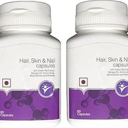 Ves-tige Hair, Skin & Nail Supplements with Green Tea Extract, Borage Oil, Multivitamins and Minerals, 60 Capsules, (Pack of 2)-image-9