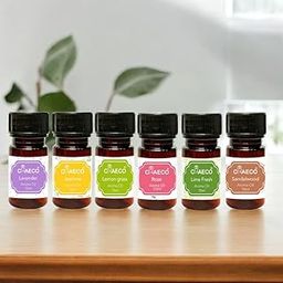 Diffuser Aroma Oil, Candle Burner & Electric Diffuser Aroma Oil for Home Fragrance Candle (Lavender, Lemongrass, Rose, Fresh Lime, Sandalwood, Jasmine) 10ml Each, Pack of 6-23