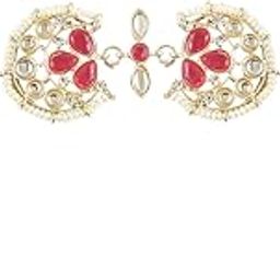 Gold Plated Traditional Floral Kundan Pearl Sheeshphool Matha Patti Sheeshpatti For Women/Girls-image-28