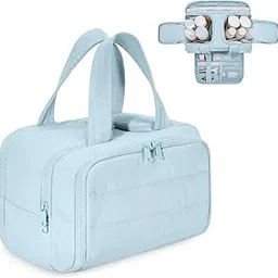 handcuffs Polyester Toiletry Kit Bag for Women – Hanging Makeup Organizer, Travel Cosmetic Pouch, Lightweight Grooming Case (Light Blue)-picture-12