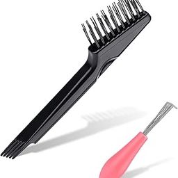 Street27® Hair Brush Cleaning Tool Comb Cleaning Brush Rake Comb Cleaner Brush Hair Brush Cleaner Mini Hair Brush Remover Embedded Tool for Removing Hair Dust Home and Salon Use (2 pcs set)-image-20