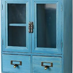 CALANDIS™ Rustic Display Cabinet Mini Organizer for Living Room Dressing Table Kitchen Blue | Furniture-image-65