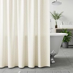 Wakefit Shower Curtain 7 Feet | Waterproof Bathroom Curtain | PVC-Free, No Plastic Smell | Curtain for Balcony | Machine Washable Fabric | Off-White | 6ft Wide | 14 Free Hooks-image-27
