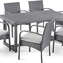 MJA FURNITURE Outdoor Dining Table Set 4 Seater | Weather Resistant Dining Chairs with Table Set for Garden, Terrace & Hotels | Patio Dining Sets (4 Chair 1 Table)-image-78